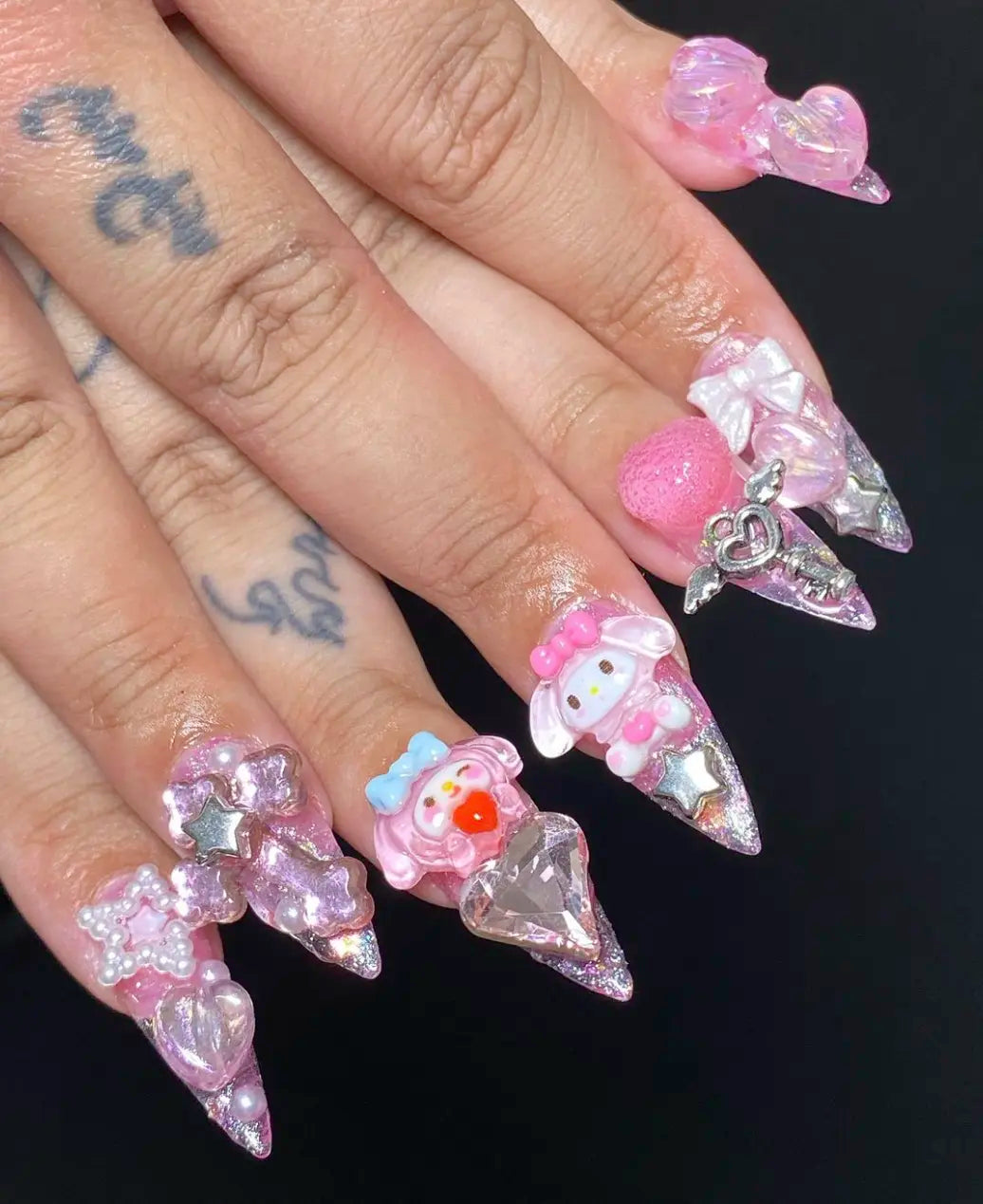 Gyaru Junk - Fully Custom Press on Nail Set